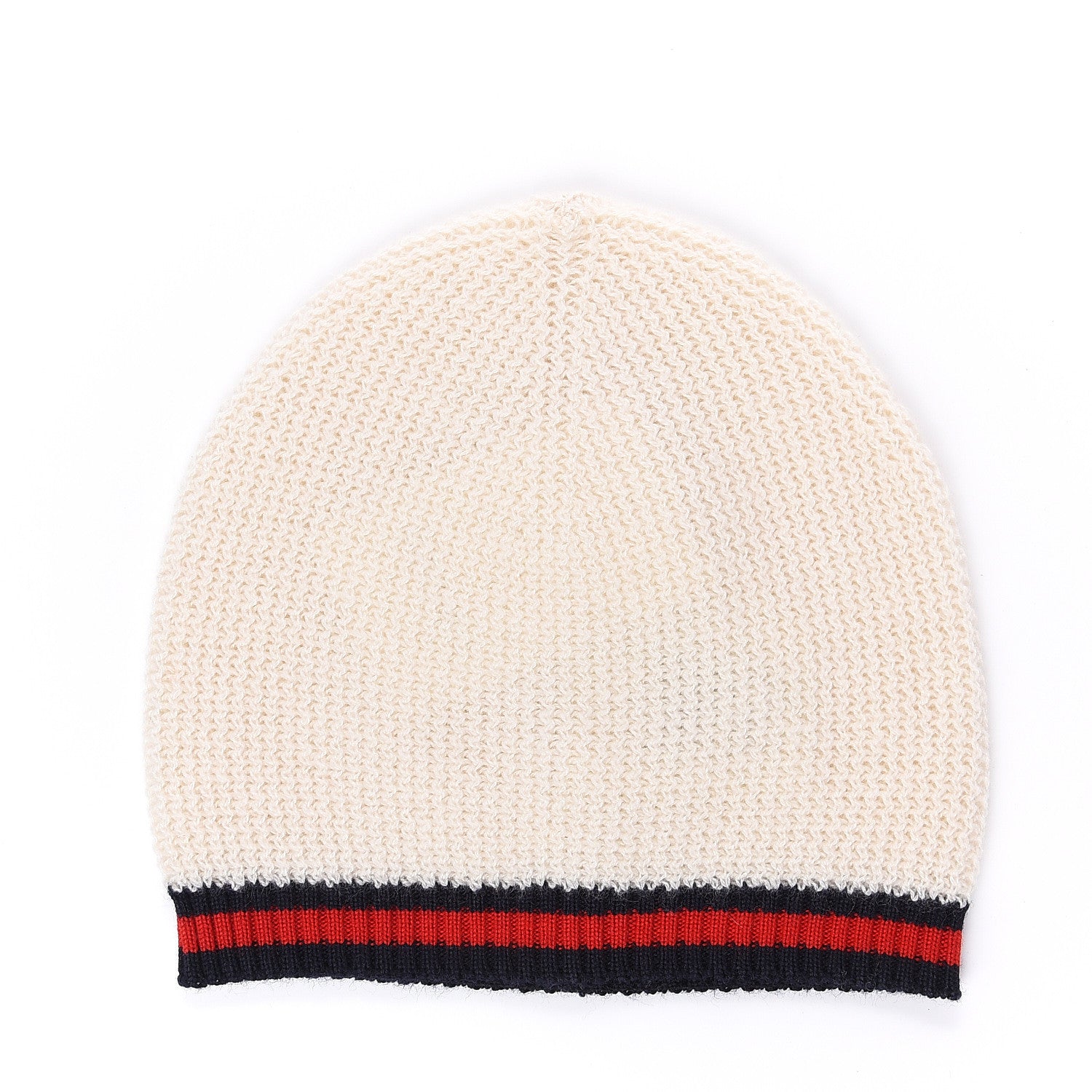 Gucci Cashmere Web Beanie Hat L White 1 of 3