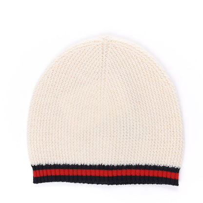 Gucci Cashmere Web Beanie Hat L White 1 of 3