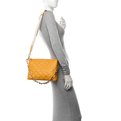 Louis Vuitton Lambskin Embossed Monogram Coussin PM Sunflower 3 of 11