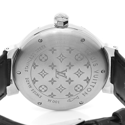 Louis Vuitton Stainless Steel Alligator 39mm Tambour Quartz Watch 4 of 5