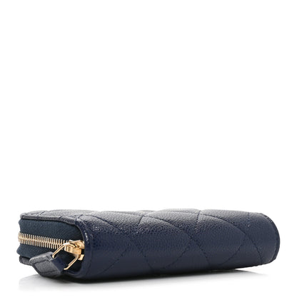 Chanel Caviar Quilted Zip Coin Purse Navy 4 of 8