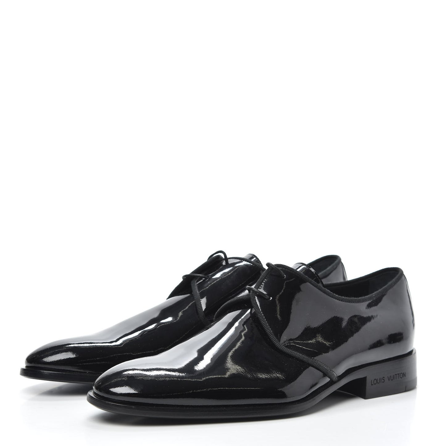 Patent Mens Lace Up Shoes 8 Black
