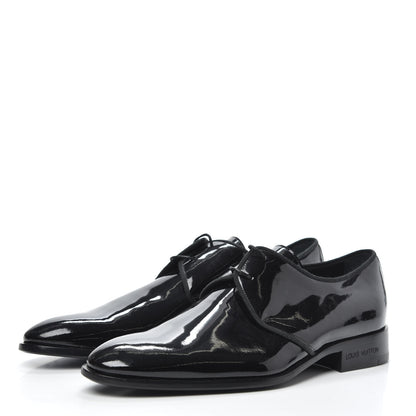 Louis Vuitton Patent Mens Lace Up Shoes 8 Black 3 of 7