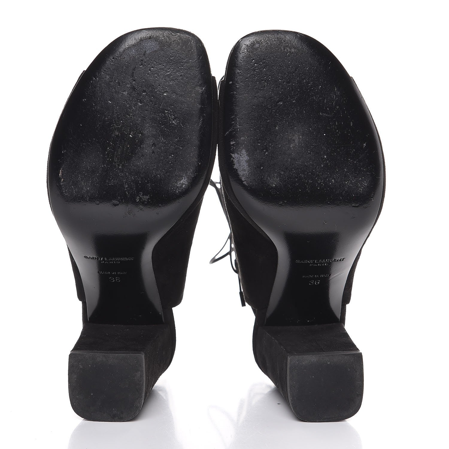 Saint Laurent Suede Babies Lace Up Sandal 36 Black 7 of 10