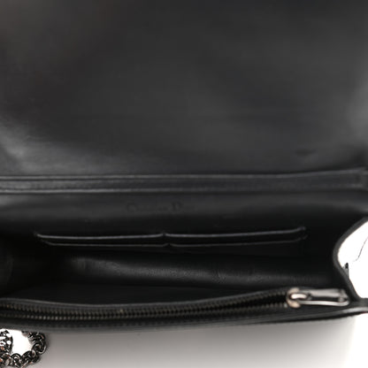 Christian Dior Metallic Patent Micro-Cannage Diorama Wallet on Chain Pouch Black 7 of 10