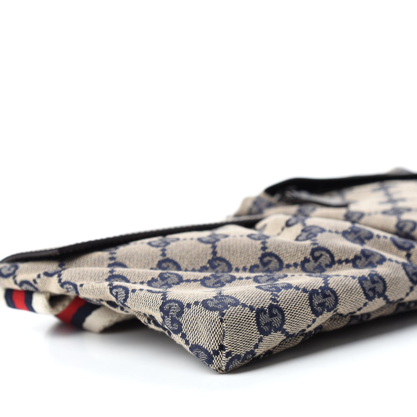 GG Monogram Web Double Pocket Belt Bag Navy