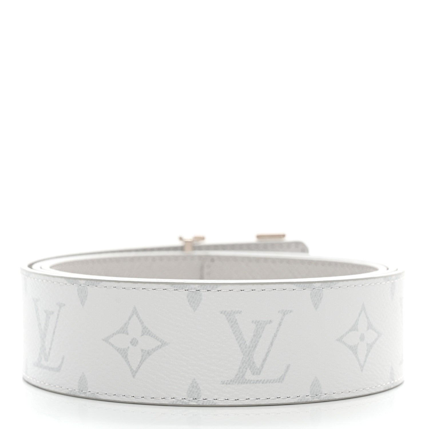 Louis Vuitton Taiga Monogram 40mm LV Initiales Belt 110 44 White 2 of 5