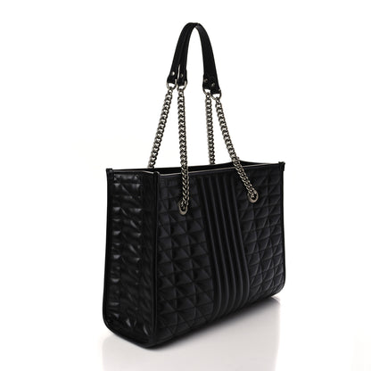 Gucci Calfskin Matelasse Aria Medium GG Marmont Shoulder Tote Black 3 of 9