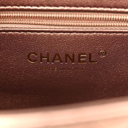 Chanel Metallic Aged Calfskin Quilted Nano Kelly Shopper Light Brown 6 of 11