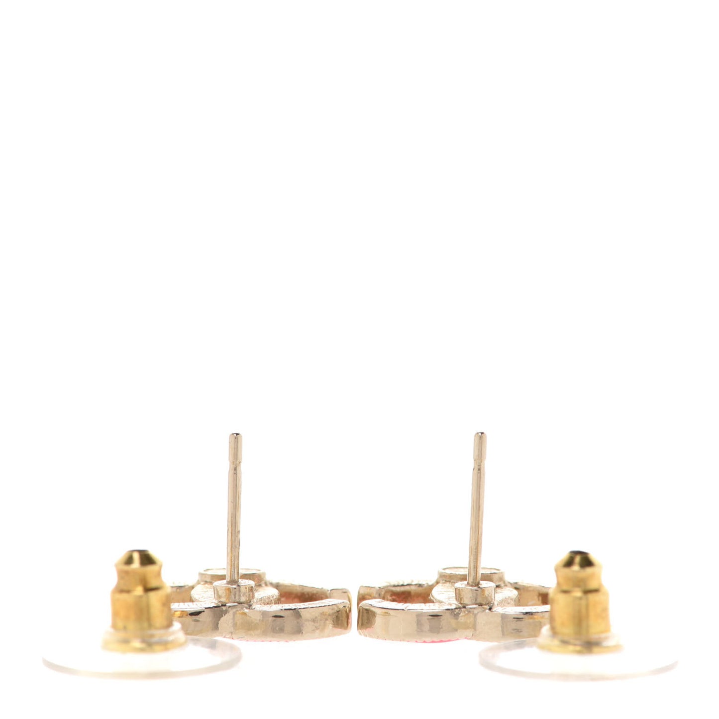 Enamel CC Earrings Pink Gold