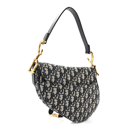 Christian Dior Oblique Saddle Bag Blue 3 of 10