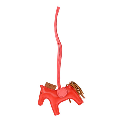 Hermes Milo Lambskin Grigri Rodeo Horse Bag Charm PM Rouge Indien Gold Bougainvillea 1 of 4