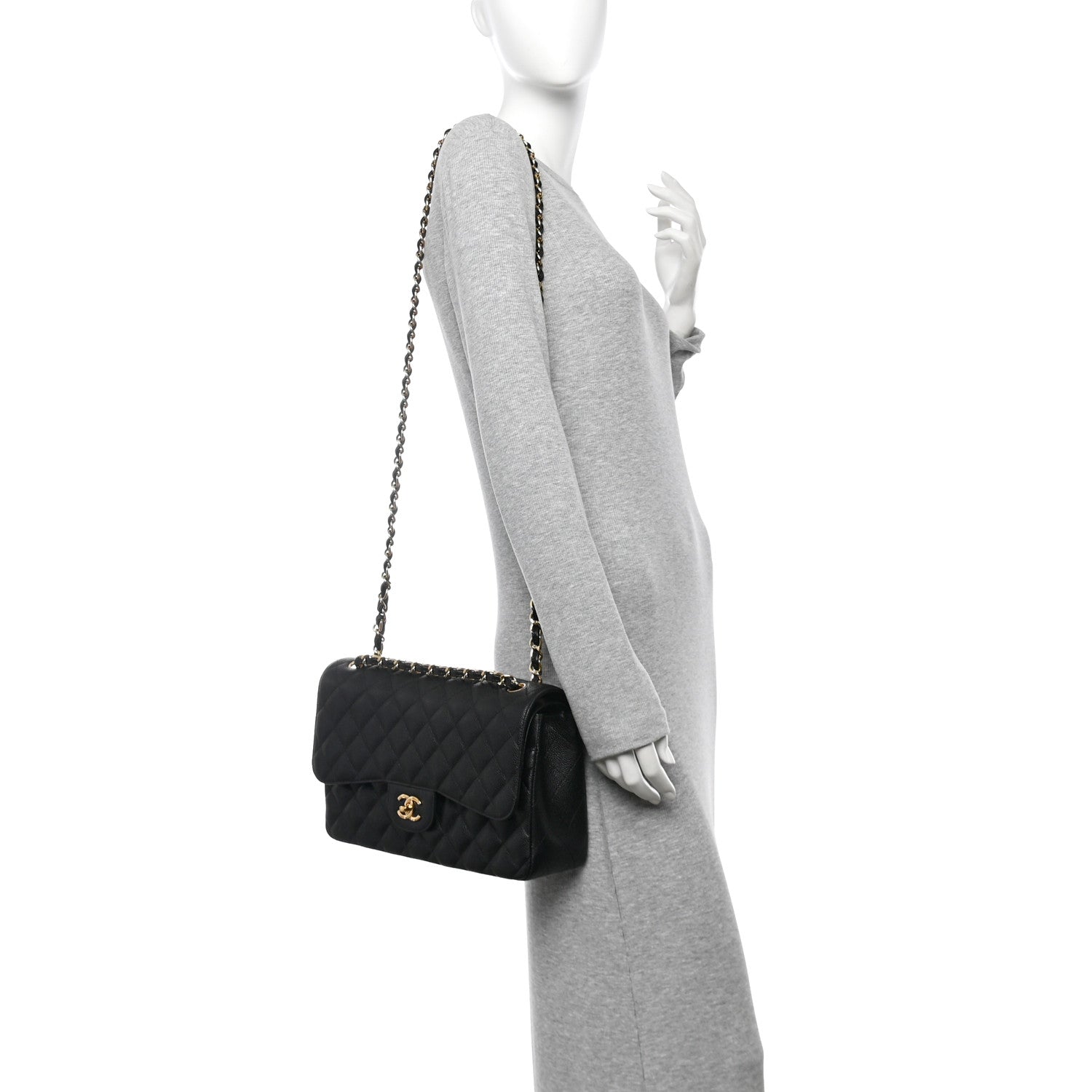 Chanel Caviar Quilted Jumbo Double Flap Black 2 of 11