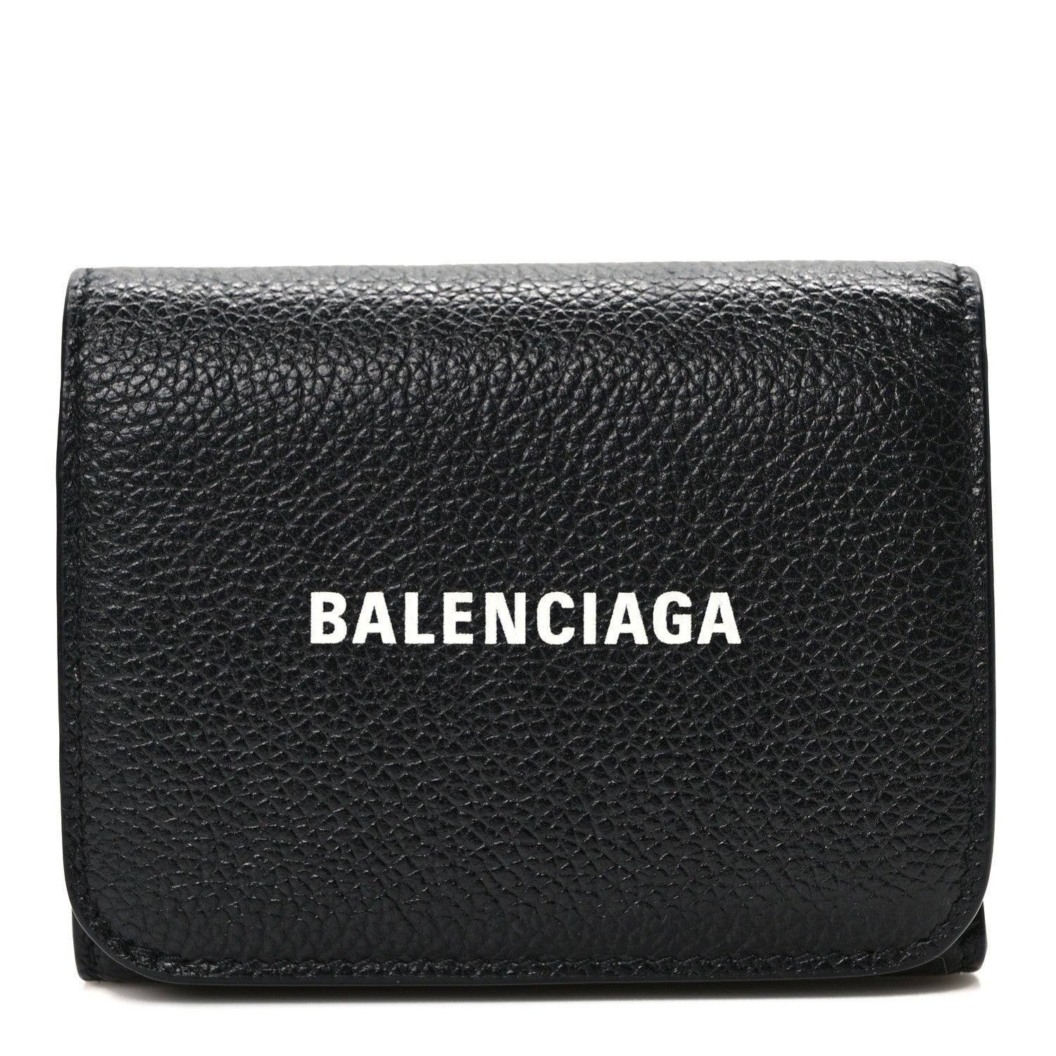 Balenciaga Calfskin Logo Mini Cash Wallet Black 1 of 8