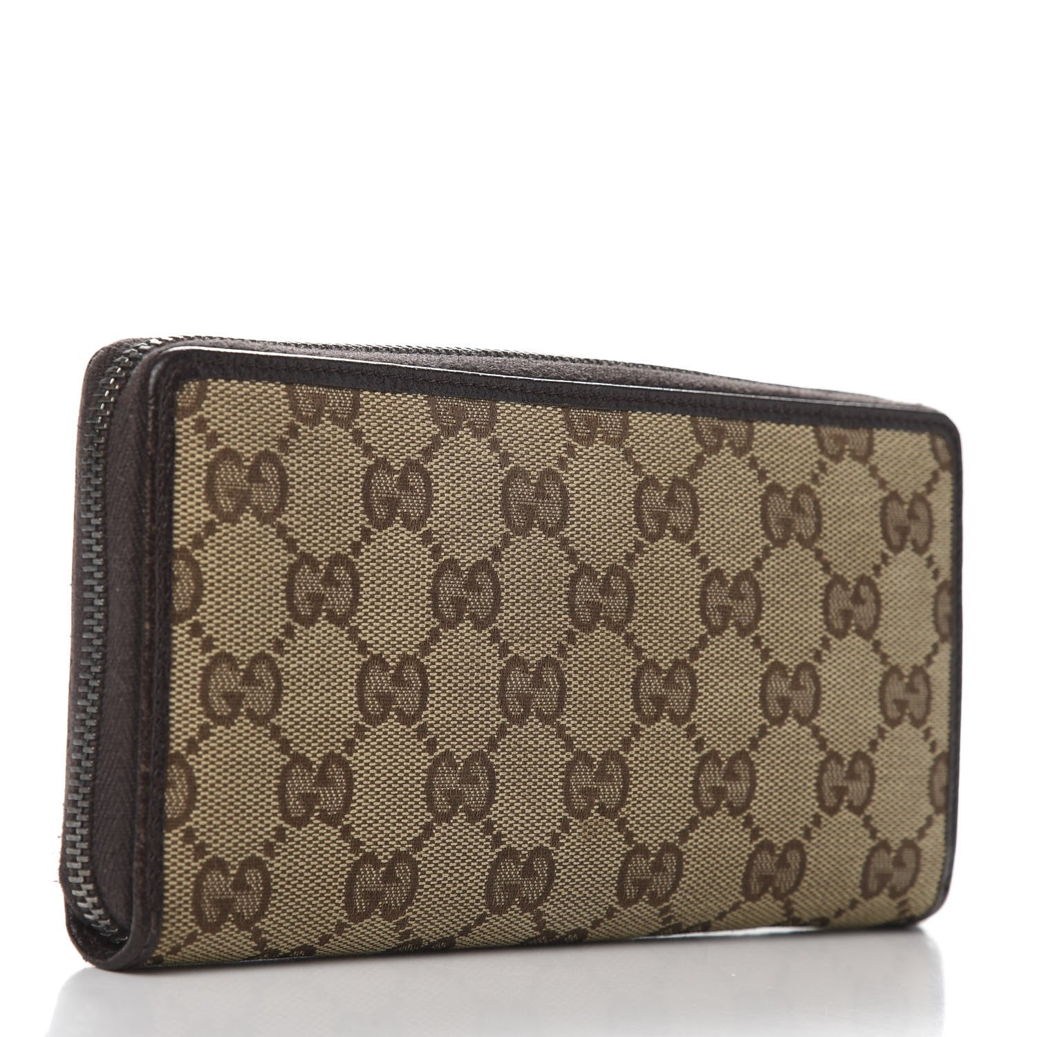 Gucci Monogram Metal Bar Zip Around Wallet Dark Brown 3 of 7