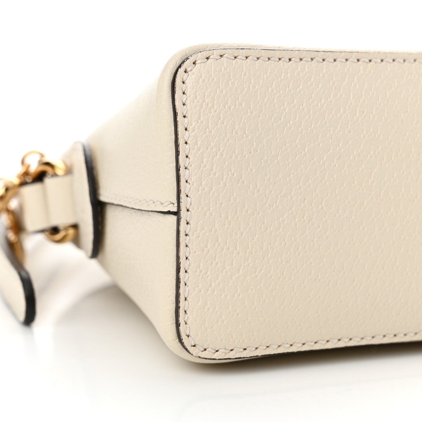 Textured Dollar Calfskin Web Small Ophidia Dome Shoulder Bag Mystic White