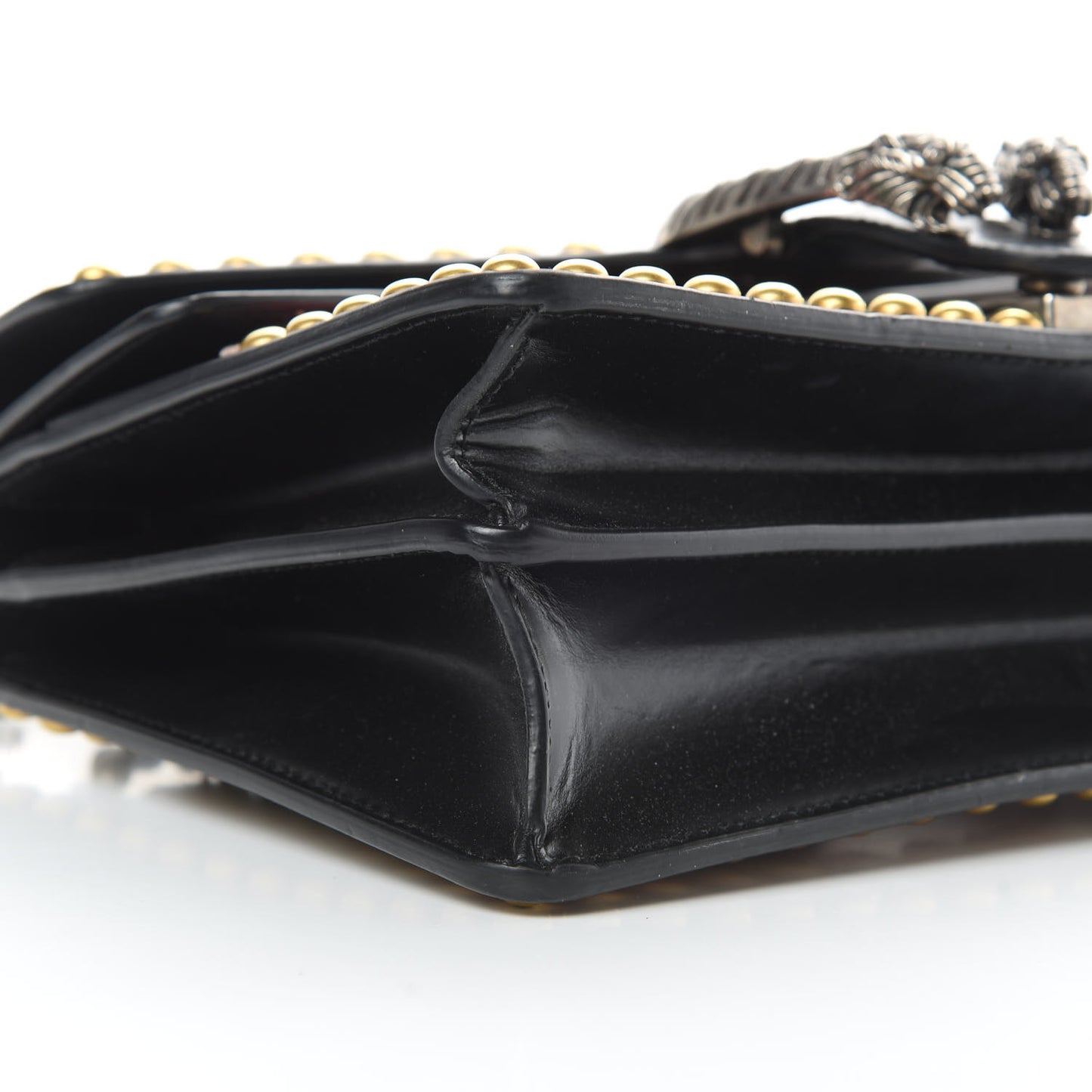 Calfskin Floral Embroidered Studded Small Dionysus Shoulder Bag Black