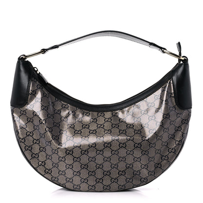 Gucci Crystal Monogram Half Moon Hobo Black 1 of 11