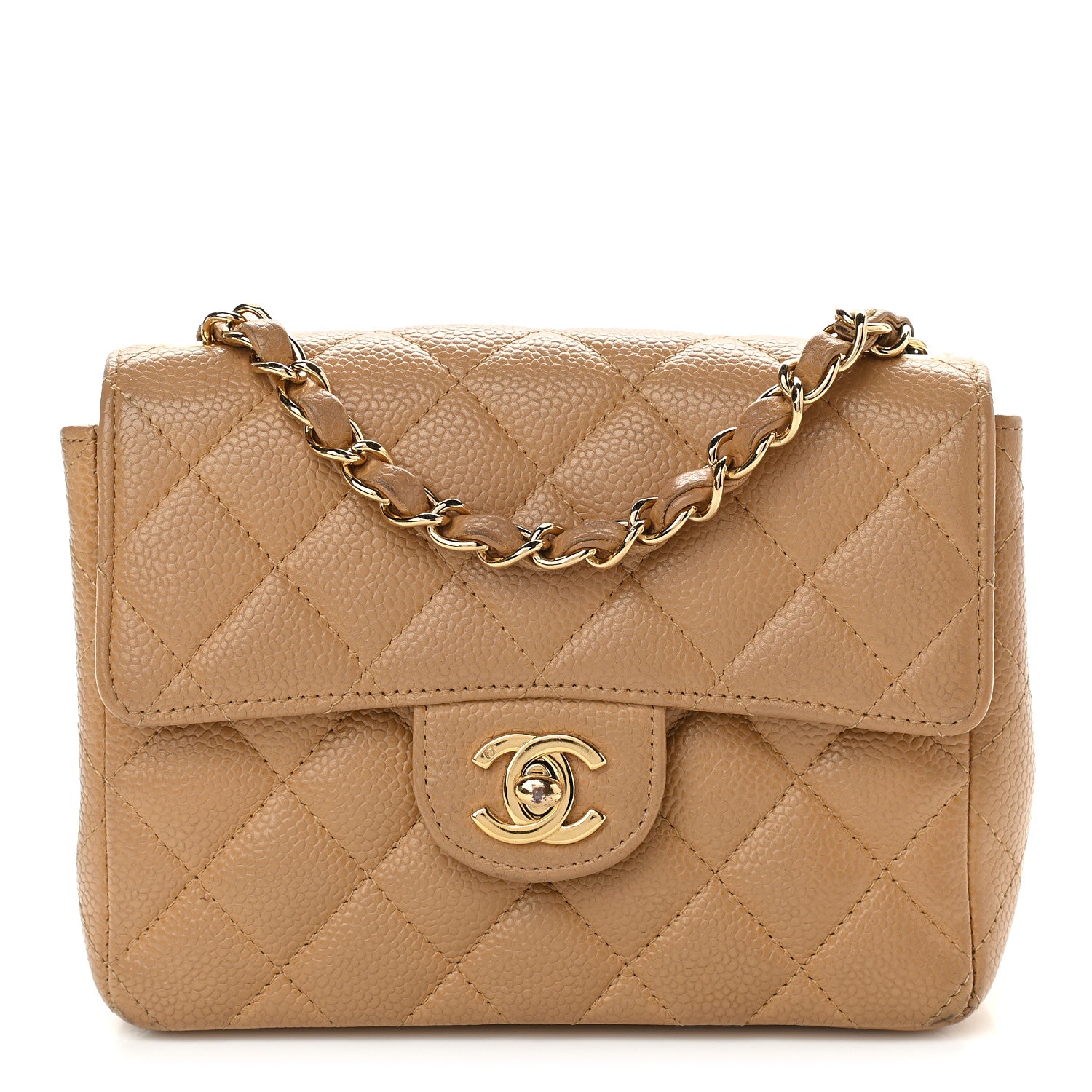 Chanel Caviar Quilted Mini Square Flap Beige 1 of 11