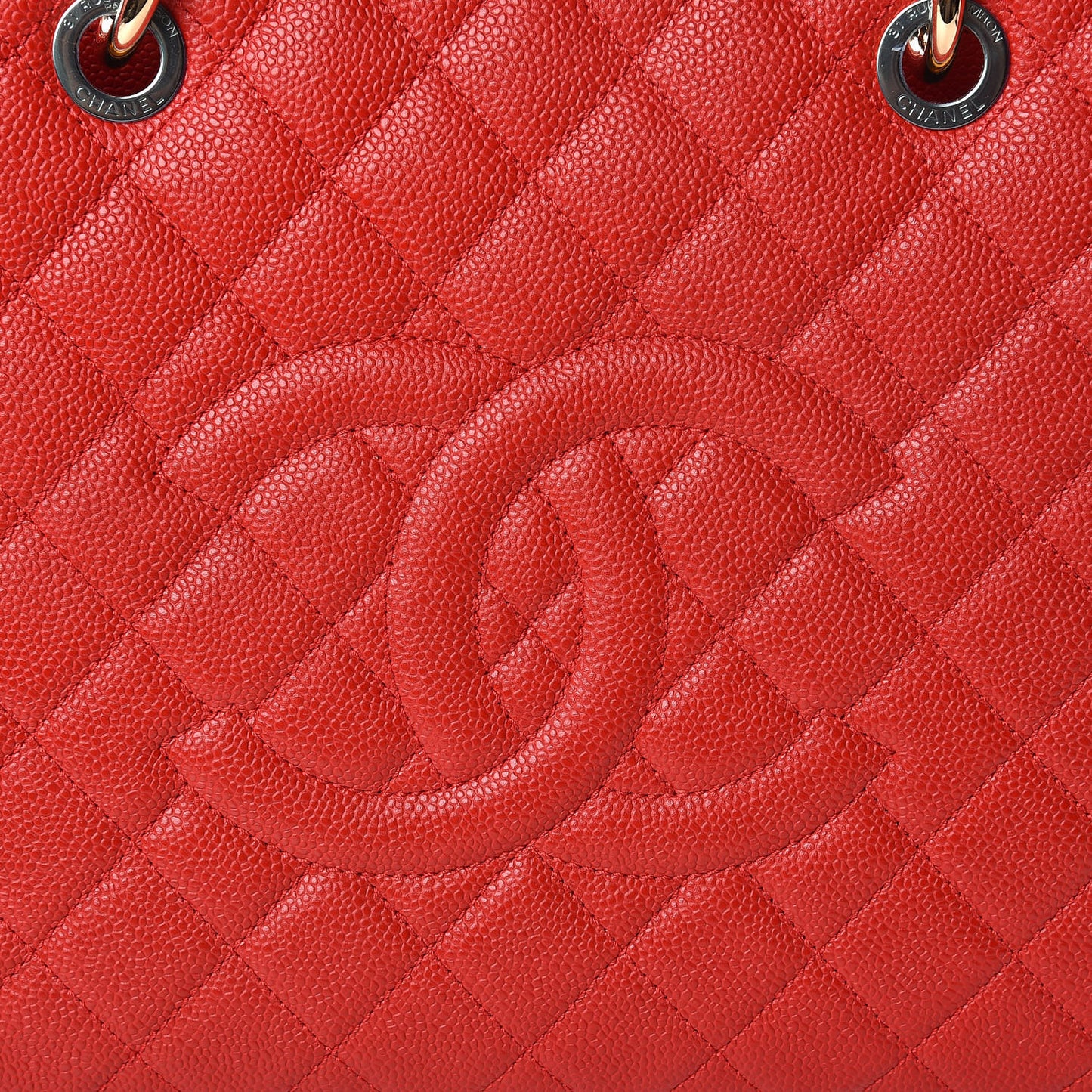 Caviar Quilted Grand Shopping Tote GST Red