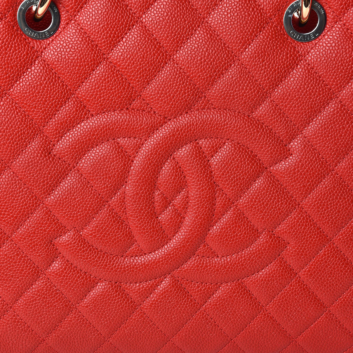 Chanel Caviar Quilted Grand Shopping Tote GST Red 10 of 11