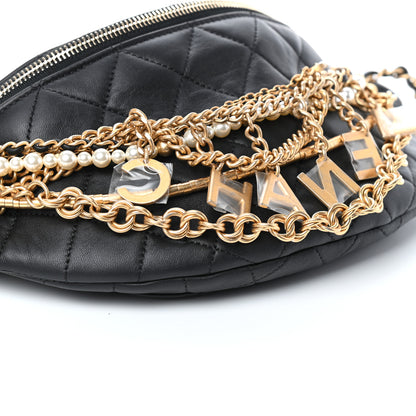 Chanel Lambskin Quilted All About Chains Waist Belt Bag Black 9 of 10