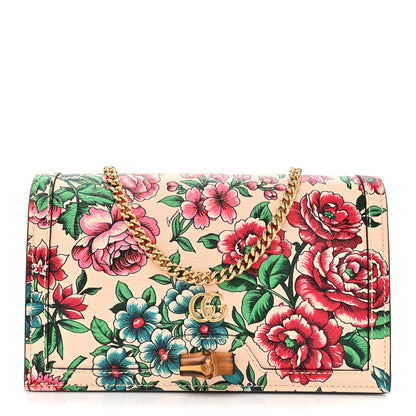 Gucci New Shangai Calfskin Floral Print Mini Diana Chain Bag Multicolor 1 of 21