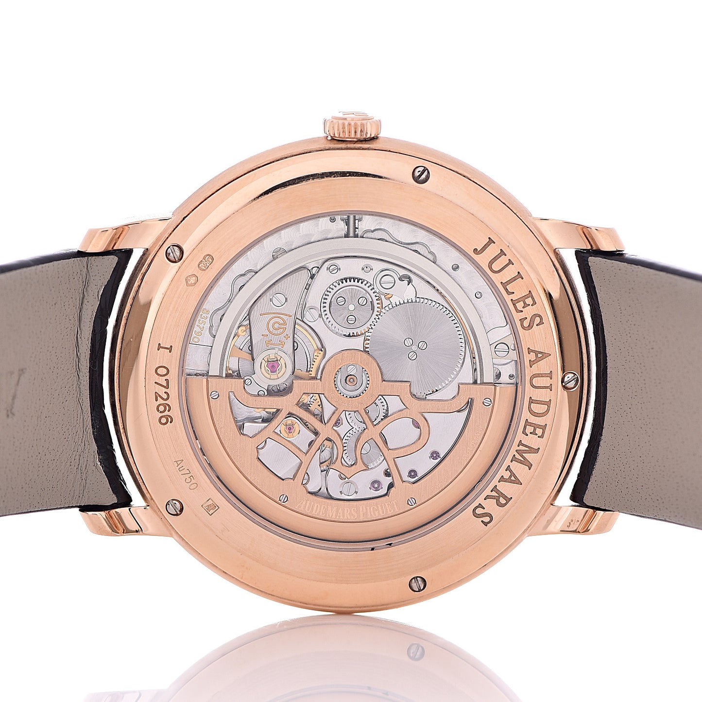 18K Rose Gold Alligator 41mm Jules Audemars Automatic Watch 15180OR.OO.A102CR.01