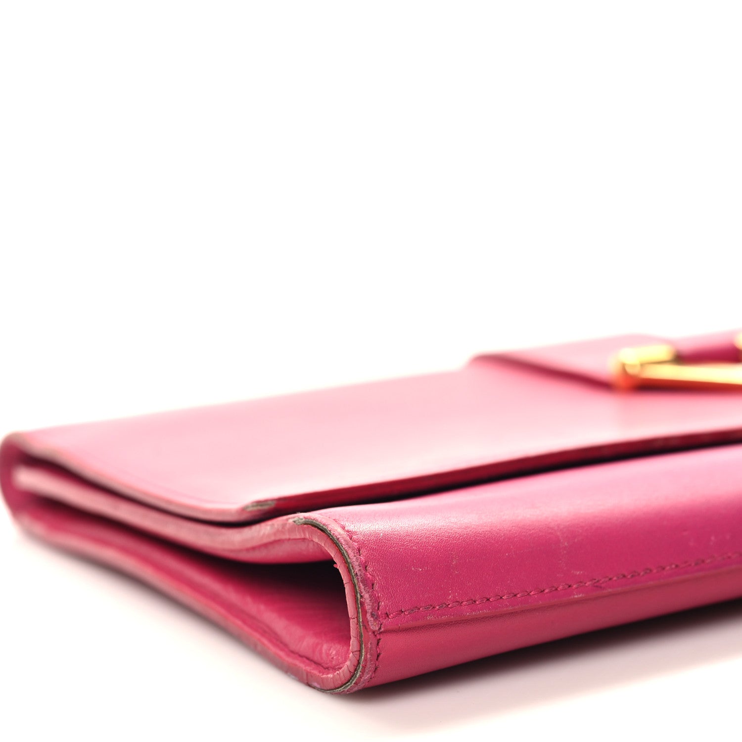 Saint Laurent Calfskin Classic Y Ligne Clutch Fuchsia 9 of 12