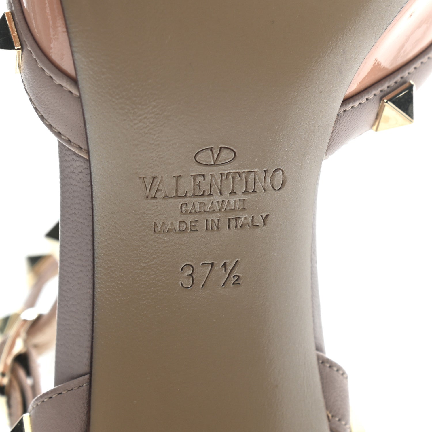 Valentino Garavani Patent Rockstud Ankle Strap 65mm Pumps 37.5 Skin Sorbet Poudre 6 of 9