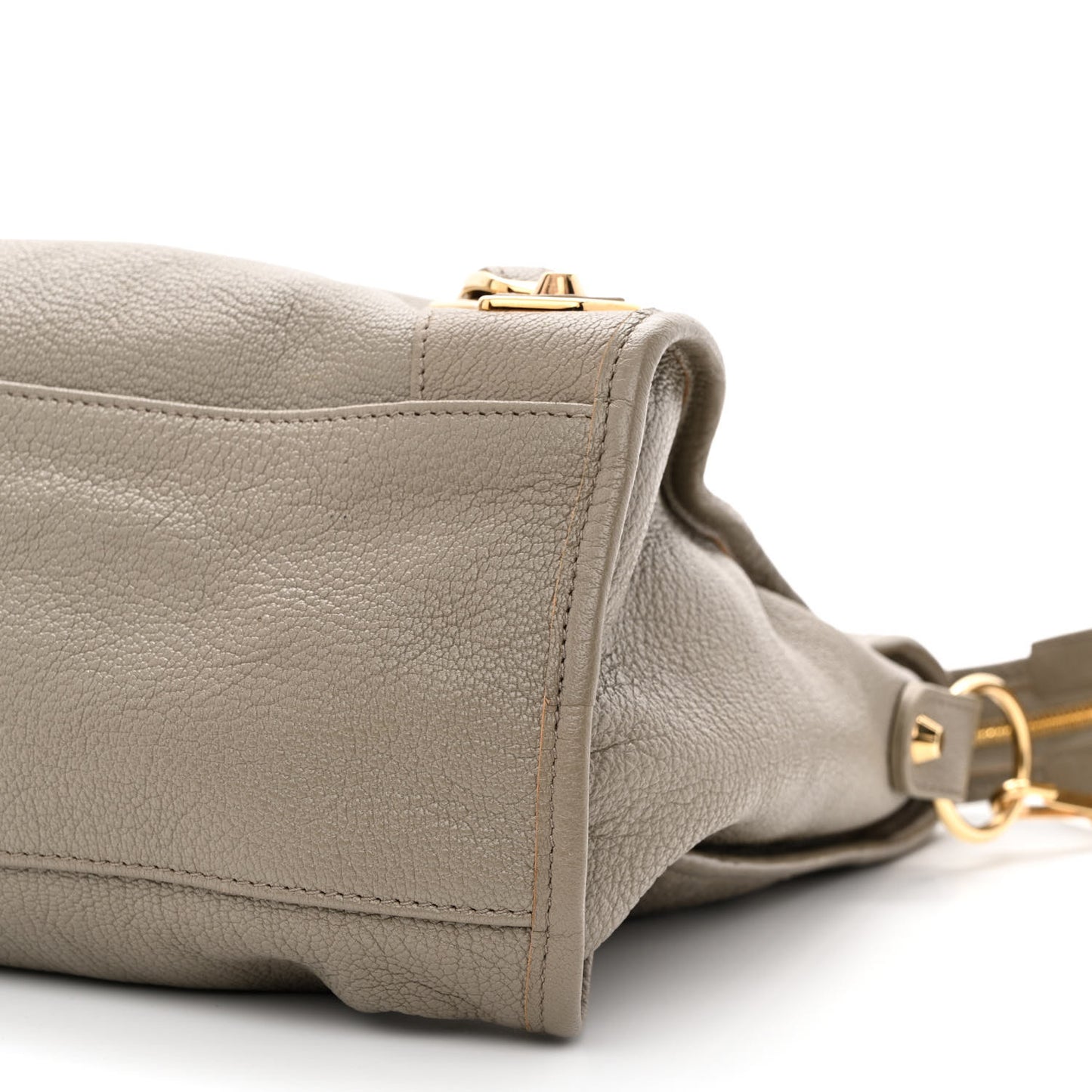 Chevre Gold Metallic Edge Hardware City Gris Taupe