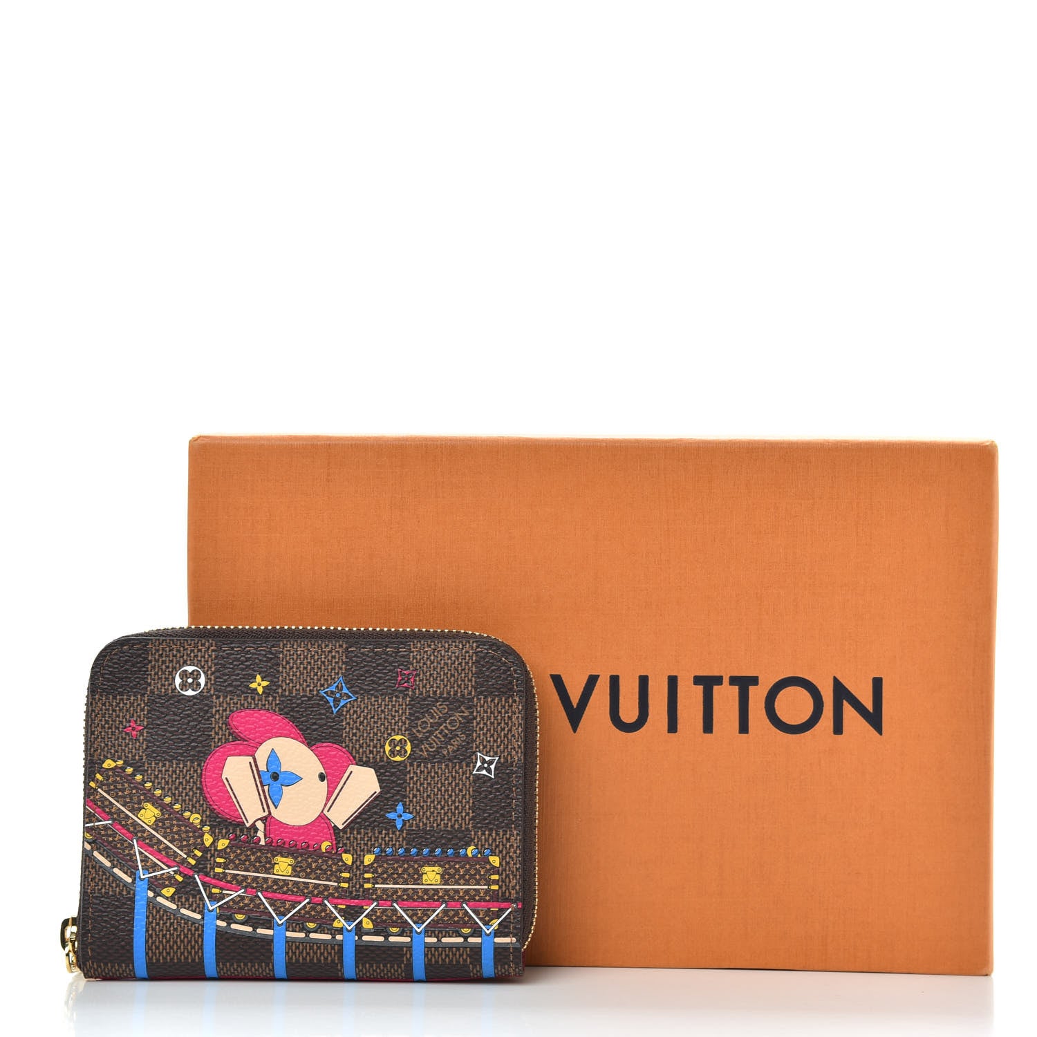 Louis Vuitton Damier Ebene 2020 Christmas Animation Roller Coaster Zippy Coin Purse Pivoine 8 of 8