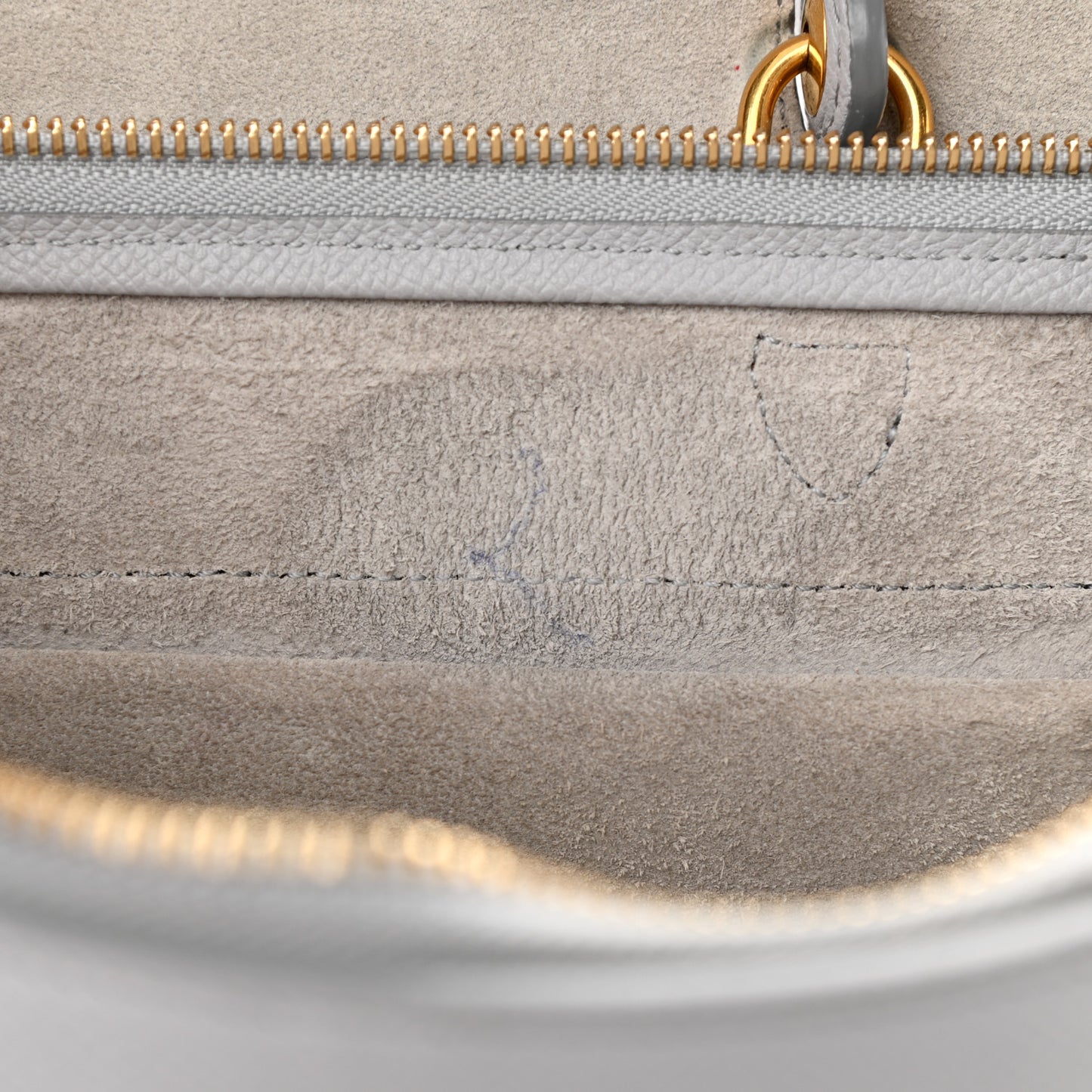 Grained Calfskin Micro Belt Bag Pearl Blue