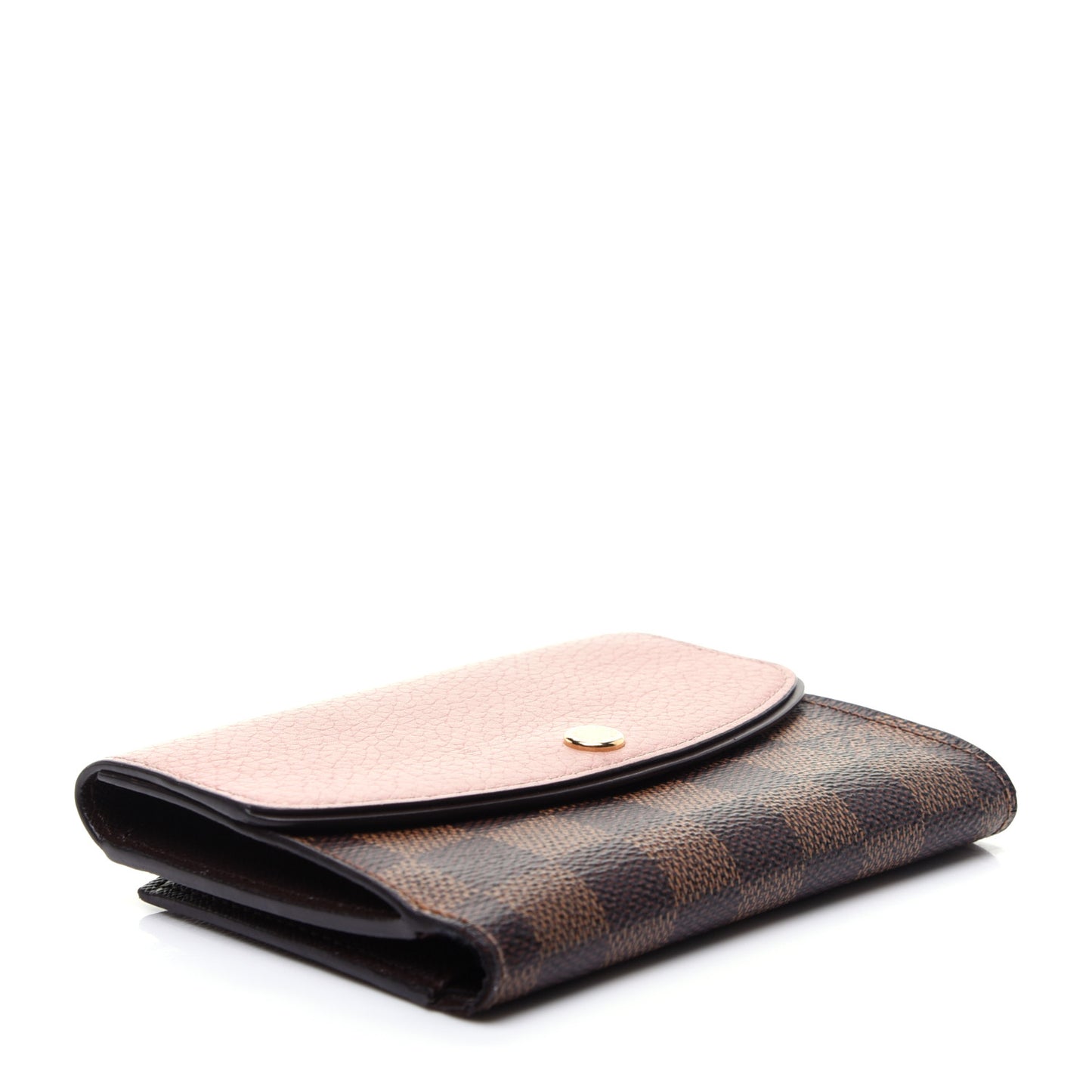 Damier Ebene Normandy Compact Wallet Rose Ballerine