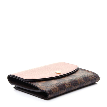 Louis Vuitton Damier Ebene Normandy Compact Wallet Rose Ballerine 4 of 11