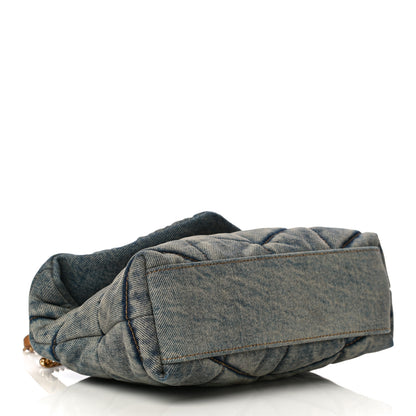 Saint Laurent Denim Quilted Toy Loulou Puffer Monogram Chain Satchel Rodeo Blue 4 of 11