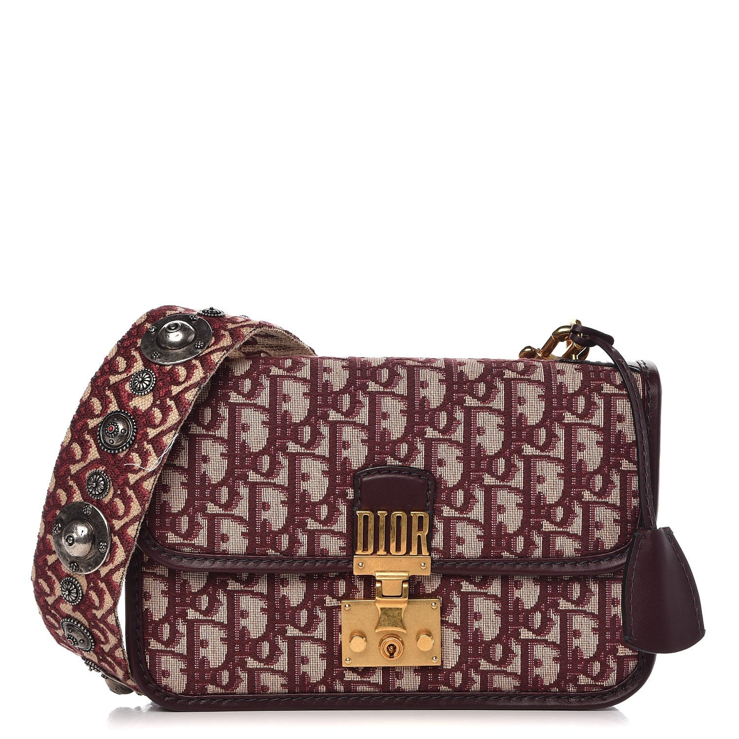 Christian Dior Oblique DiorAddict Flap Bag Burgundy 1 of 9