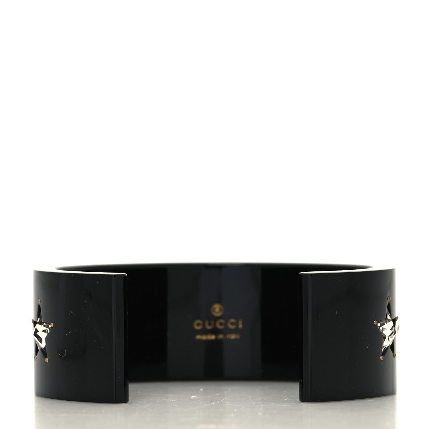 Gucci Resin Crystal Cuff Bracelet L Black 3 of 5