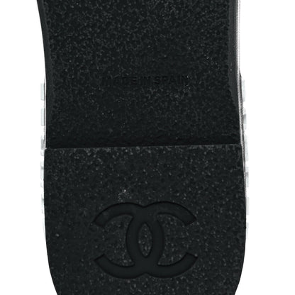 Chanel Lambskin Quilted CC Espadrille Slip On Sandals 39 Black 7 of 9