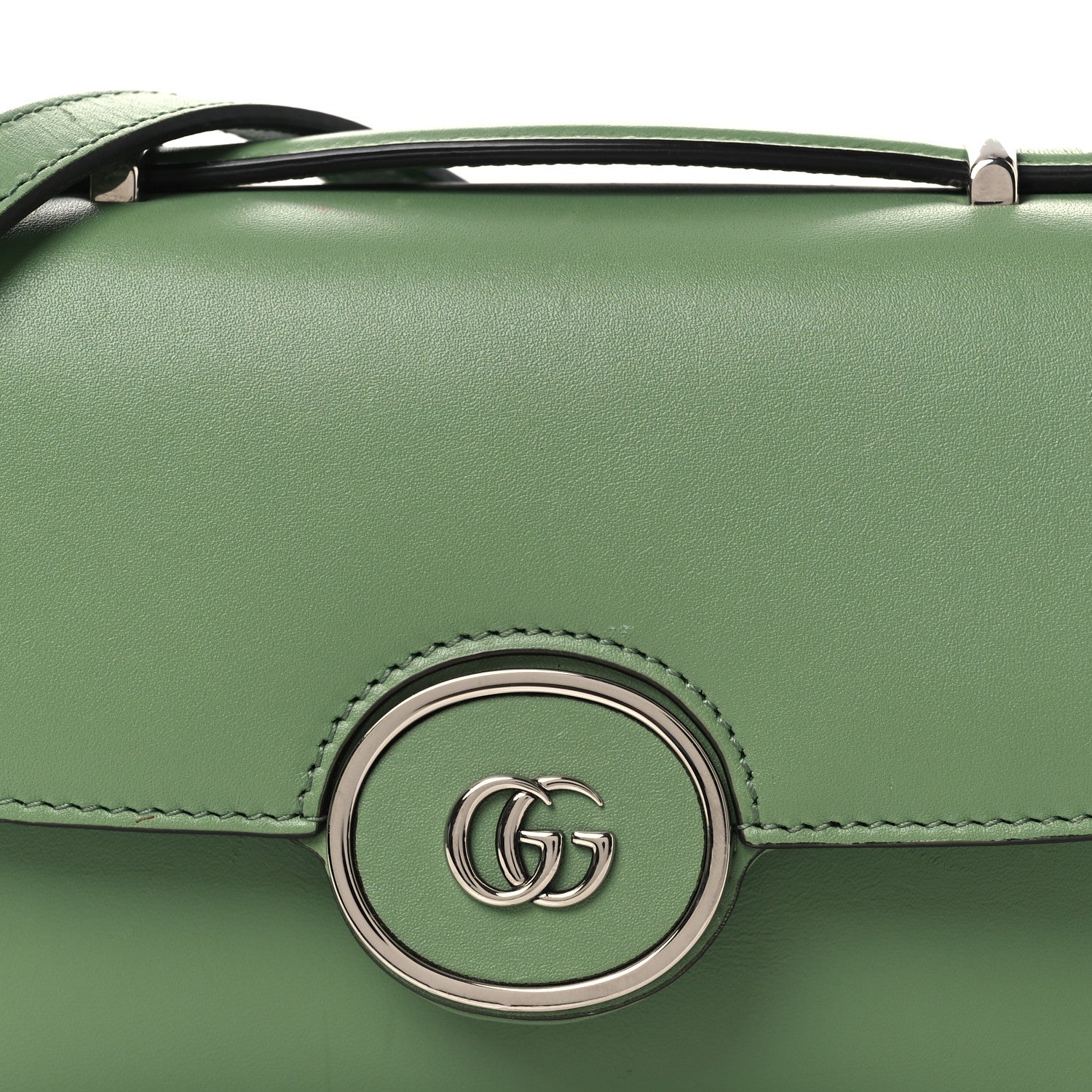 Gucci Senna Calfskin Petite GG Top Handle Shoulder Bag Green Soil Grass 8 of 13