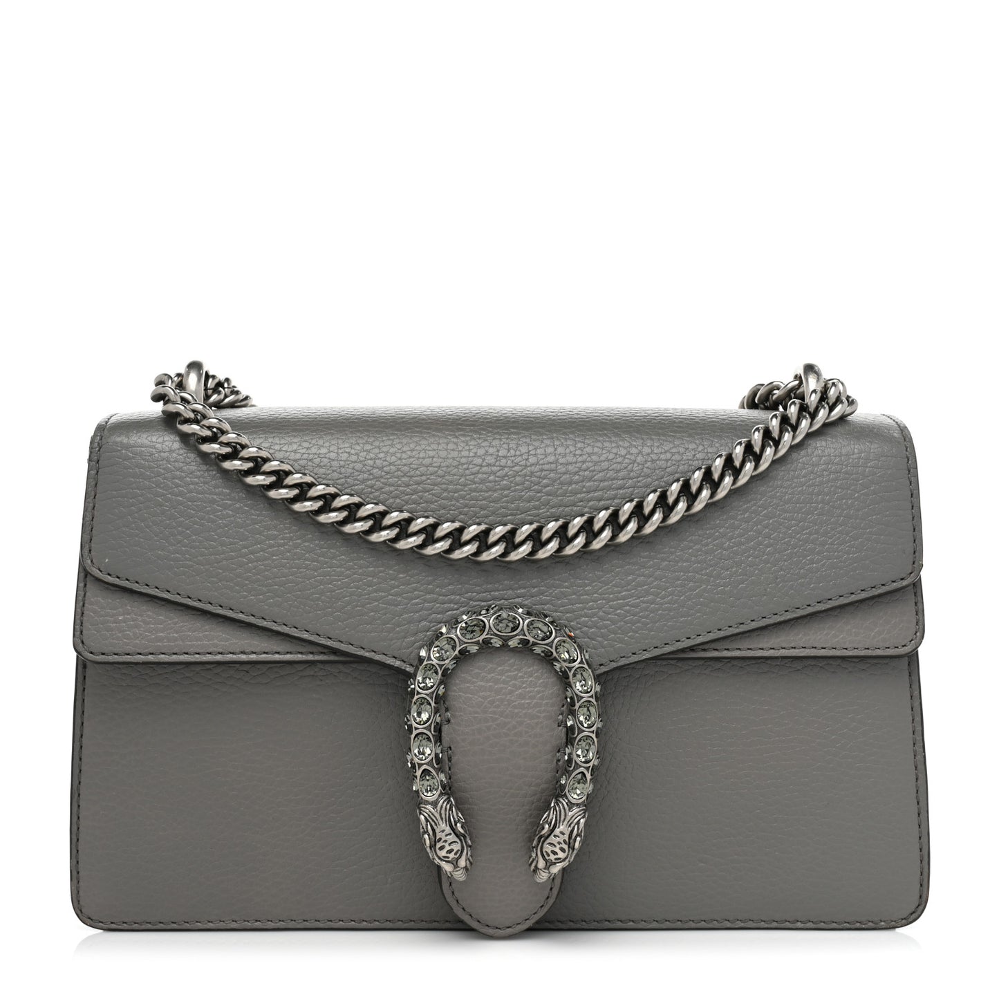 Pebbled Calfskin Small Dionysus Shoulder Bag Dusty Grey
