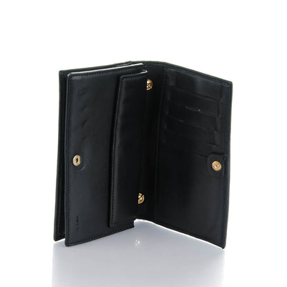 Fendi Nappa Logo Embossed Long Wallet On Chain Black 5 of 9