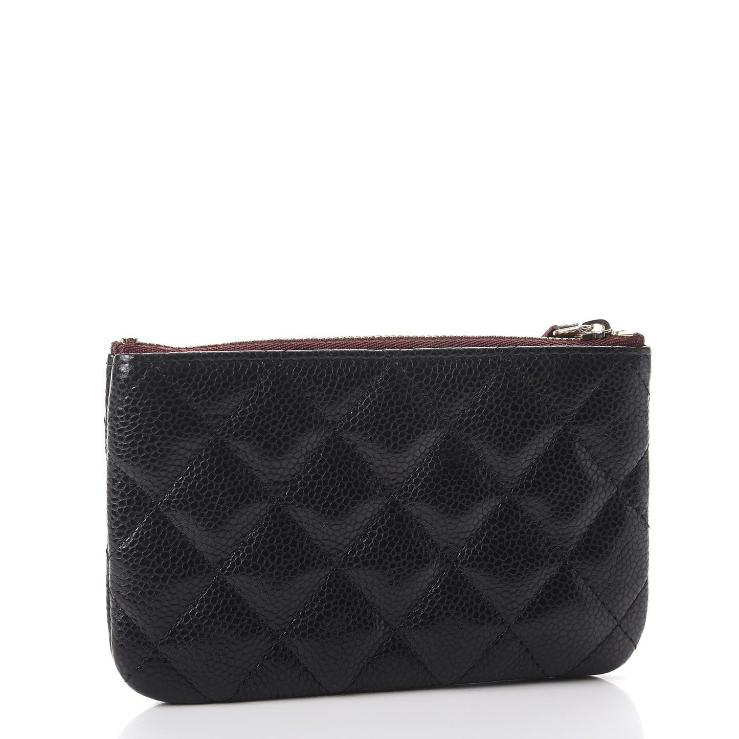 Caviar Quilted Small Cosmetic Case Black