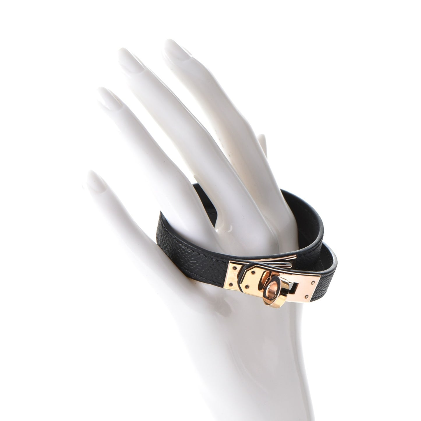 Epsom Kelly Double Tour Bracelet M Black