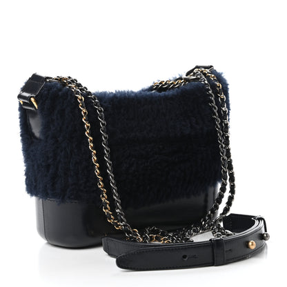 Chanel Shearling Small Gabrielle Hobo Navy 3 of 10