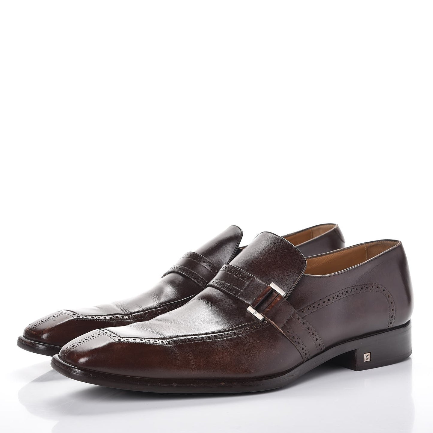 Mens Calfskin Brogues Loafers 10.5 Brown