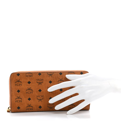 MCM Visetos Large Zip Around Wallet Cognac 2 of 7