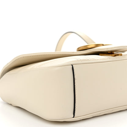 Gucci Calfskin Matelasse Small GG Marmont Shoulder Bag White 9 of 10
