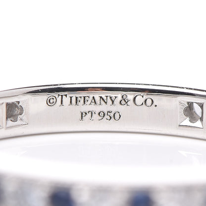 Tiffany Platinum Diamond Blue Sapphire Legacy Ring 47 4 4 of 4