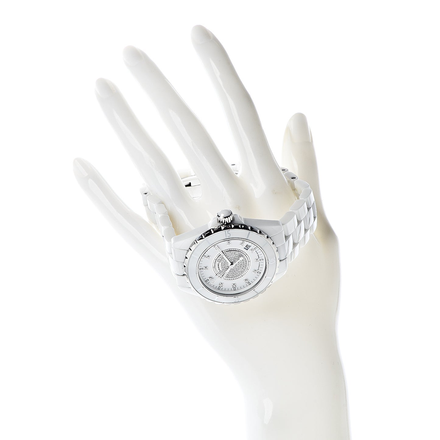 Stainless Steel Ceramic Diamond Dial 38mm J12 Automatic Watch White